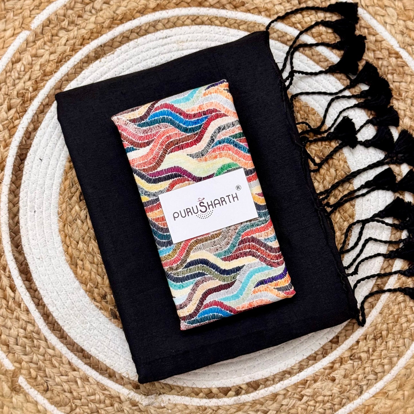 Plain Khadi Cotton Saree with Digital Print Blouse – Elegant & Comfortable Wear